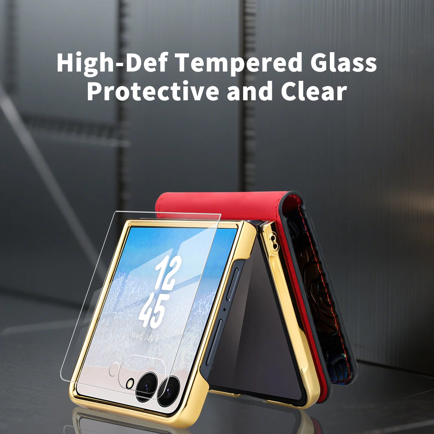 3D Relief Painting Design PU Leather Phone Case for Galaxy Z Flip 7/6/5/4/3 with Card Slots And Wrist Strap&Screen Protector