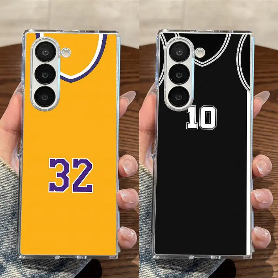 Transparent Soft Phone Cover Case for Samsung Galaxy ZFold6 Z Fold 7 6 5 4 3 ZFold3 ZFold5 ZFold7 ZFold4 Basketball Player