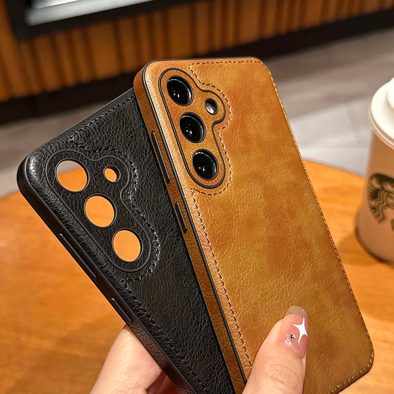 Soft Leather Phone Case for Samsung Galaxy S25 S24 S23 Ultra S22 Ultra Cases for Samsung Galaxy S24 Plus Shockproof Back Cover