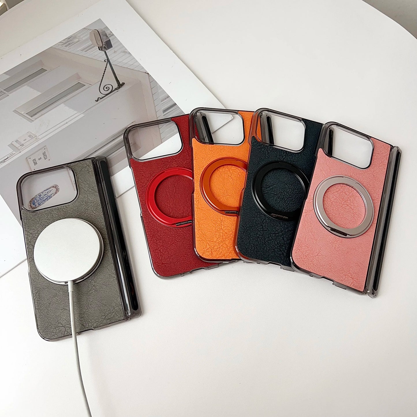 Case For Google Pixel 10 Pro Fold Stylish Colorful Magnetic Rotating Stand Skin-friendly Leather Cover Shockproof Bumper Funda