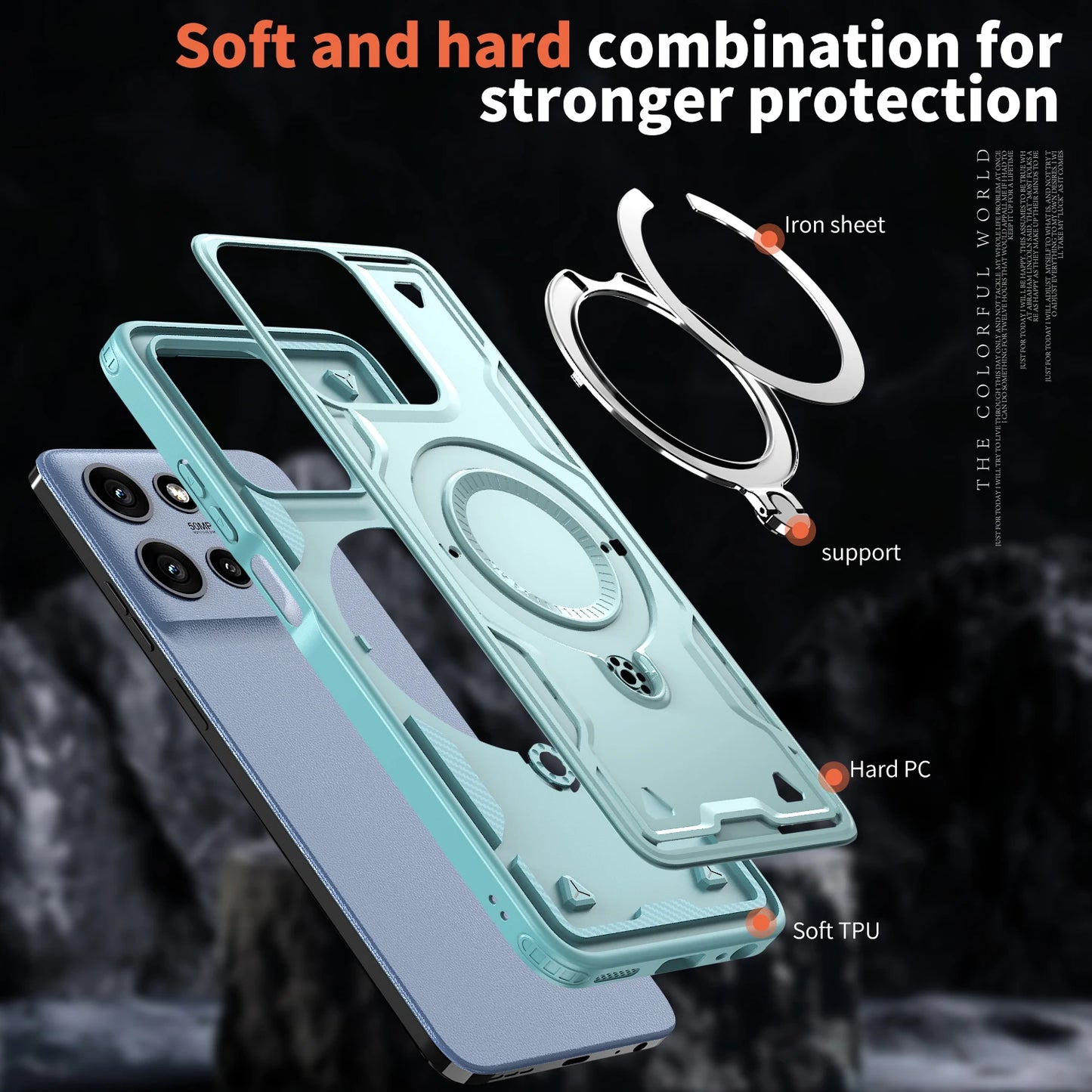 Ring Stand Holder Bracket Magnetic For Magsafe Cases For Motorola G Play Power Stylus Edge 4G 5G 2024 2025 Shockproof Hard Cover