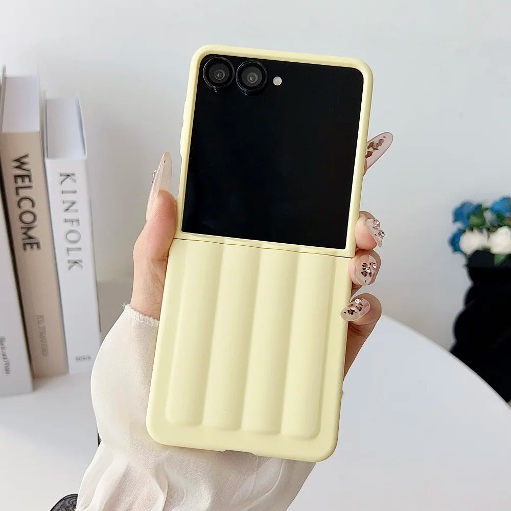 Super Thin Skin Feel Pillar Phone Case For Samsung Galaxy Z Flip7 6 Flip5 Flip4 Flip3 Solid Color Shockproof Protective Cover