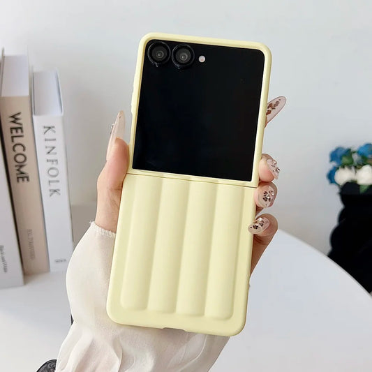 Super Thin Skin Feel Pillar Phone Case For Samsung Galaxy Z Flip7 6 Flip5 Flip4 Flip3 Solid Color Shockproof Protective Cover