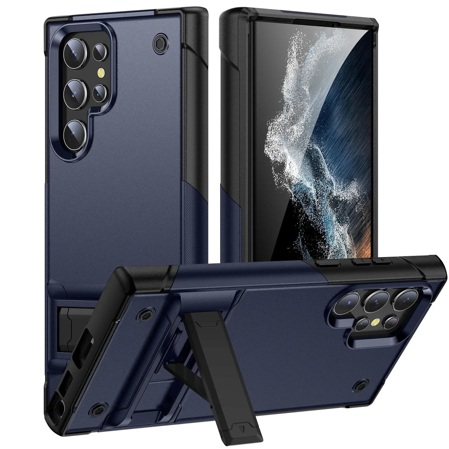 Phone Case with Invisible Stand for Samsung Galaxy S21 S20 S23 FE S25 S24 S22 Ultra Plus A54 A53 A33 A14 5G WIth Kickstand Cover