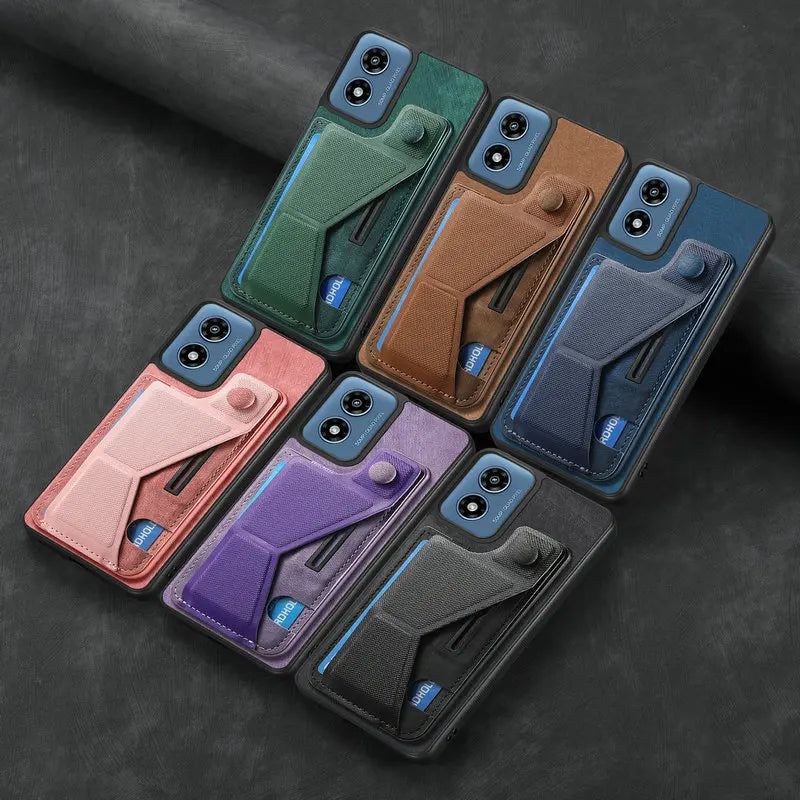 Leather Card Holder Capa for Motorola Moto G85 G55 G45 G35 G05 E15 S50 Neo Edge 60 Fusion Edge50 Pro 50 Neo 5G Bumper Back Case