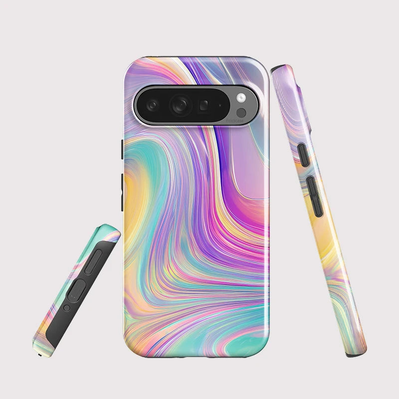 Fcicicase 2 in 1 Dual Layer Phone Case For Google Pixel 9 10 Pro XL 10A 7A 8A 10 9 Pro Colorful Stripe Lines Print Back Cover
