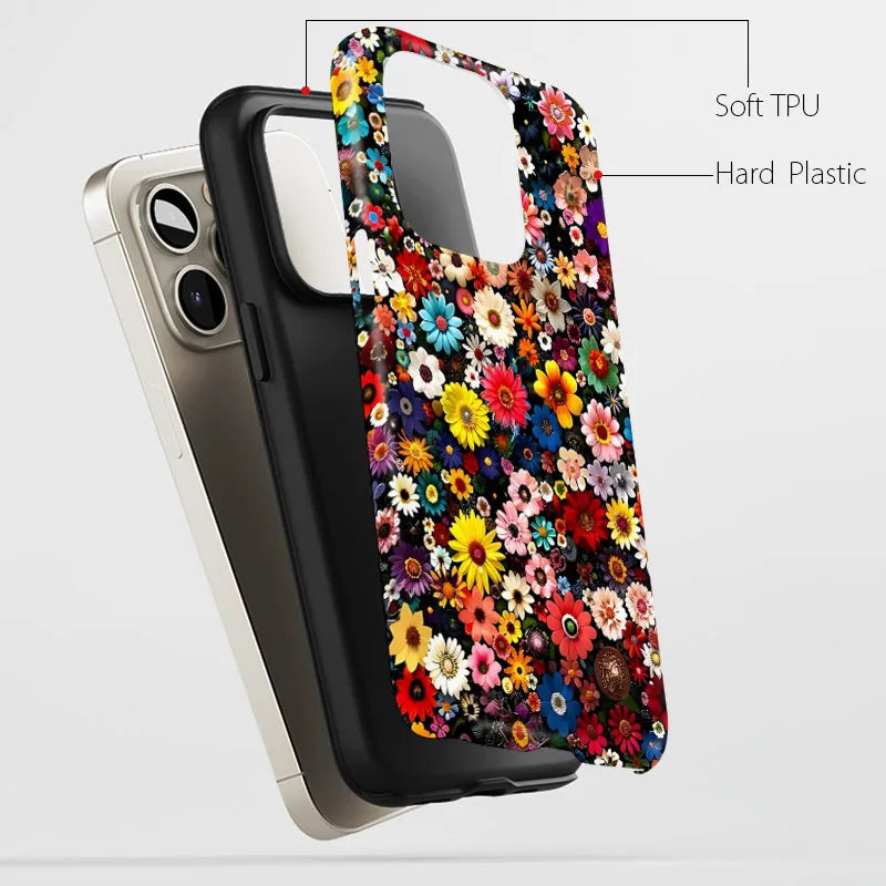 For Samsung S25 S24 S23 S22 S21 Plus Ultra S25 Edge S20 FE A56 A16 15 26 36 Colorful Floral 2 IN 1 Film shell Phone Case Cover