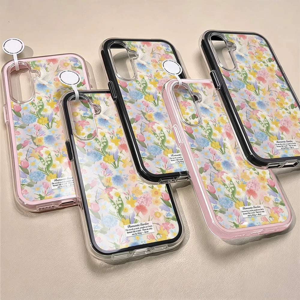 Flower 2 IN 1 Clear Case For Samsung A57 5G Funda Galaxy A56 A37 A36 A35 A55 S26 S25 S23 S22 Ultra S24 Plus A15 A16 A17 A53 A54