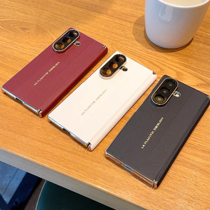 For Samsung Galaxy Z Fold 7 Case Luxury Plating Hard PU Fashion Protective Back Cover Case For samsung Z Fold 7 Phone Shell