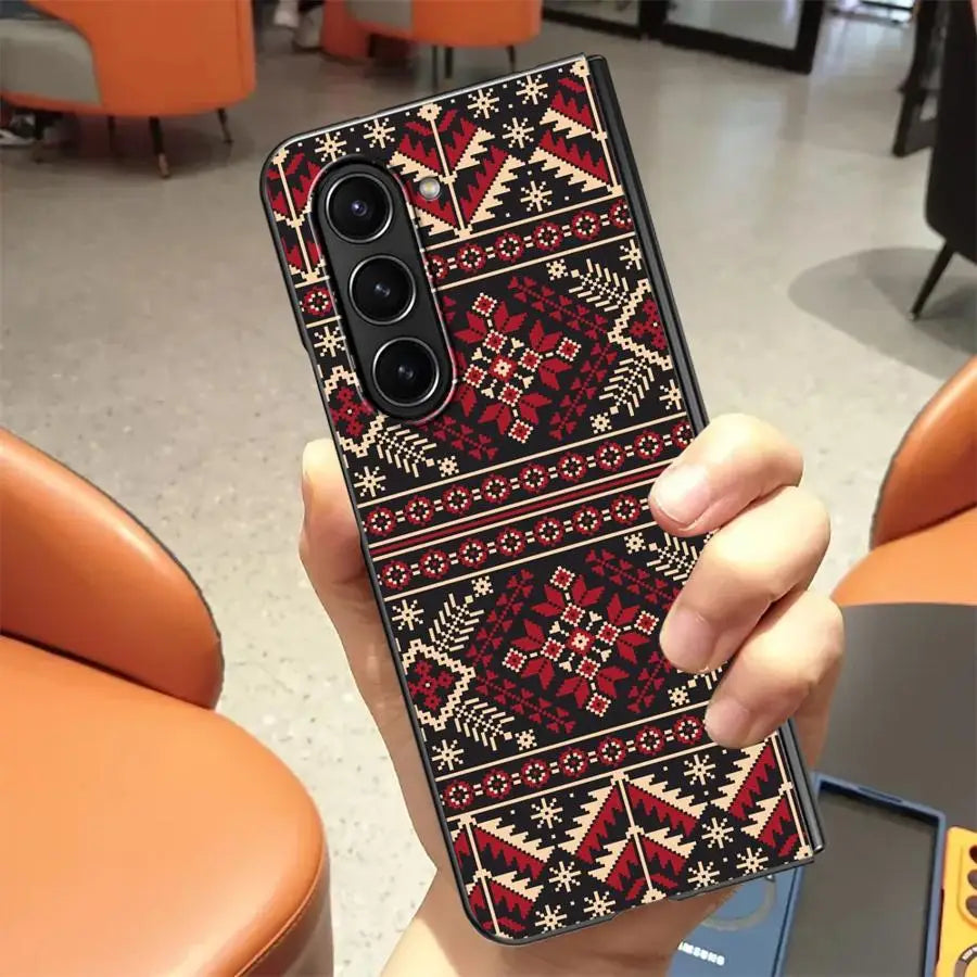 Artistic Pattern Back Phone Cover Case for Samsung Galaxy ZFold6 ZFold4 Z Fold 7 6 5 4 3 ZFold5 ZFold3 ZFold7