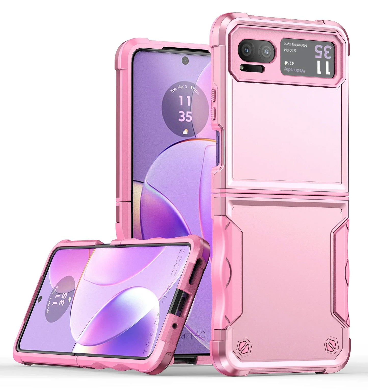 for Motorola Moto Razr 40 Case Luxury Soft Silicone Edges Hard Armor Shockproof Cute Folding Phone Cover MotorolaMotoRazr40