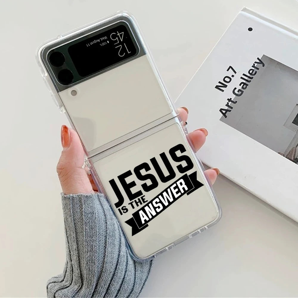 Faith Christian Religious Jesus Phone Case for Samsung Galaxy Z Flip 6 7 5 ZFlip 5 Hard Cover for Samsung ZFlip4 ZFlip3 Fundas
