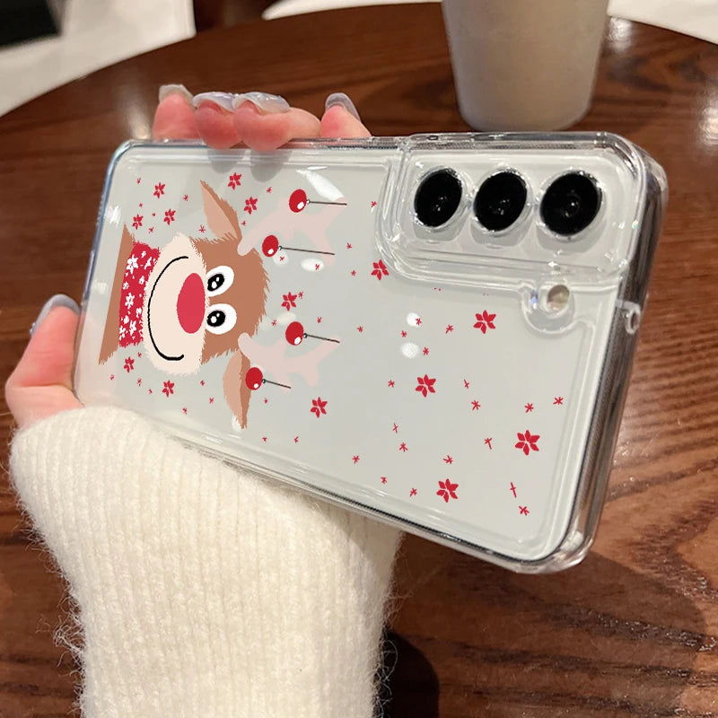 Christmas Pattern Phone Case For Samsung Galaxy A17 A55 A56 A16 A26 A36 A35 A15 S25 Edge S23 S24 Ultra S22 S24 FE Silicone Cover