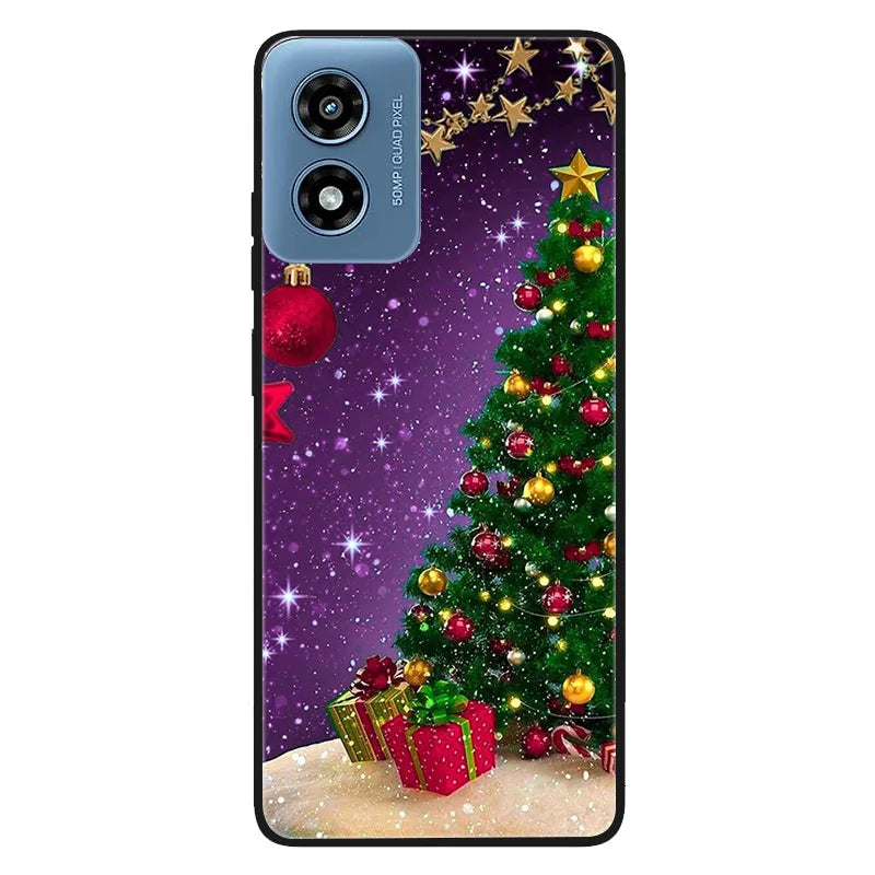 Shockproof Black TPU Case For Motorola Moto G 2025 G Play 2024 G Stylus 5G 2021 Power 2022 Protective Cover Christmas Funda Capa