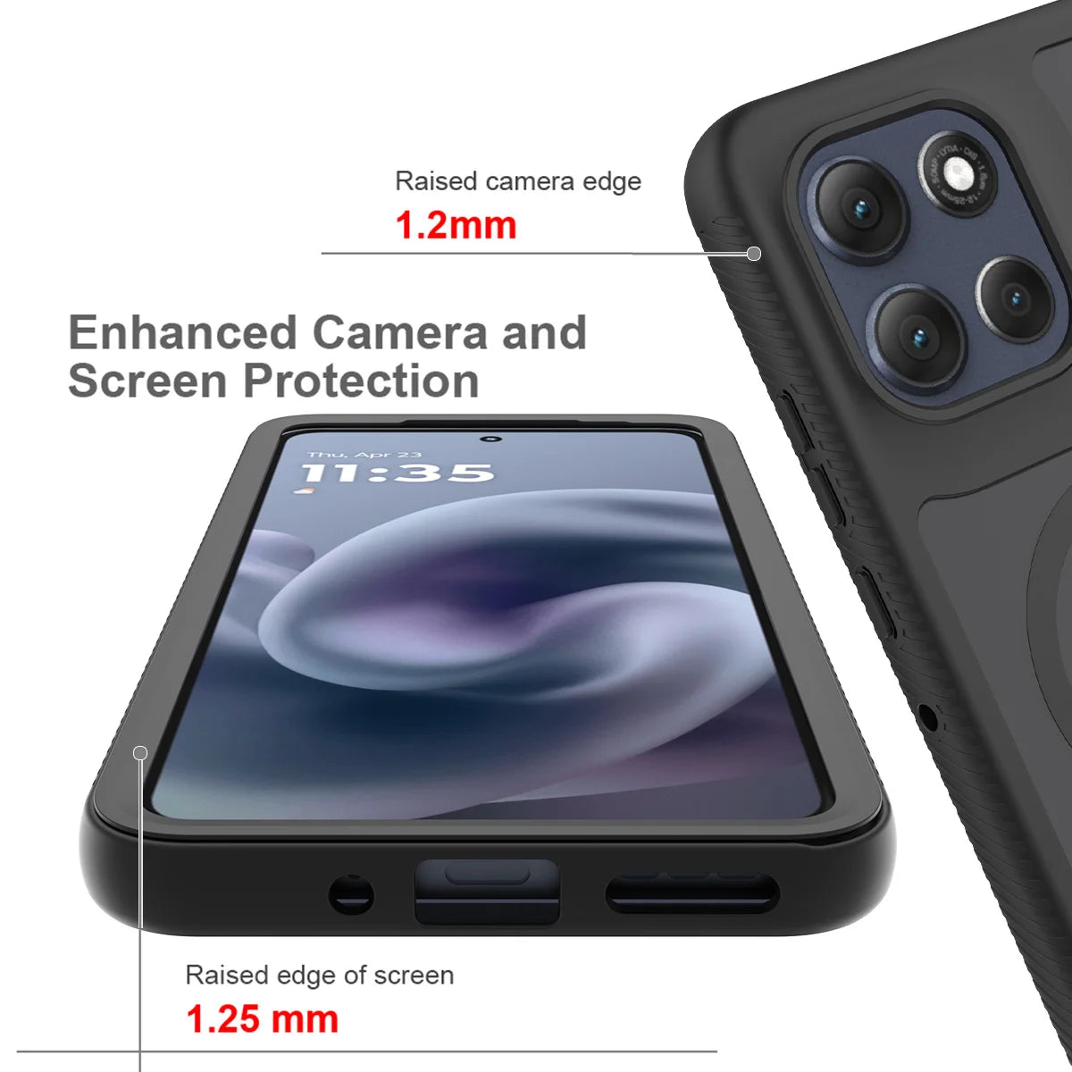 Military Shockproof Matte Magnetic Phone Case For Motorola Moto G55 G05 G35 G15 E15 G06 G56 G86 For Magsafe Rugged Armor Cover
