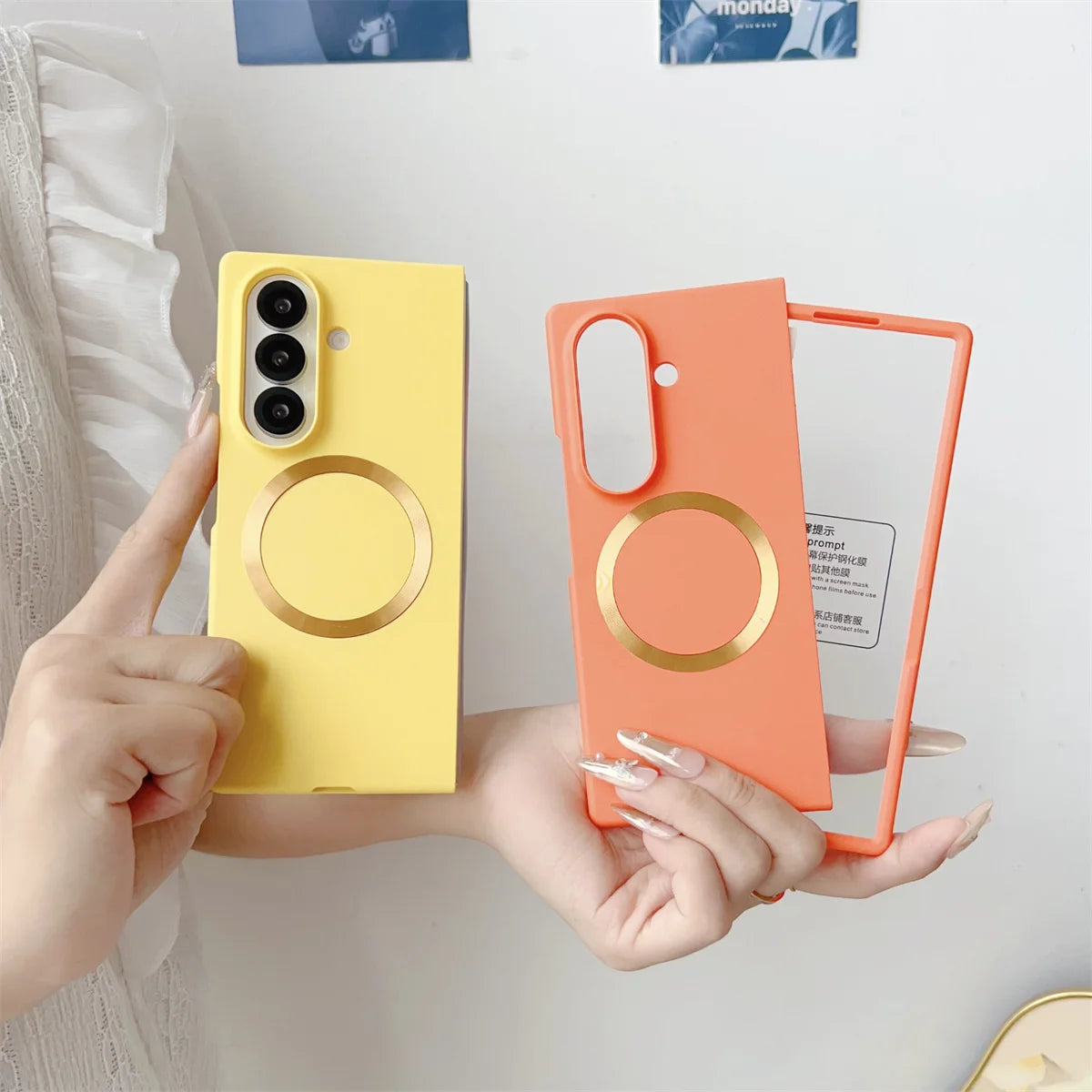 Fashion Candy Color Soft Skin Touch Magnetic Case For Samsung Z Fold 8 Ultra 7 6 5 All-in-One Integrated HD Film Anti-drop Cover