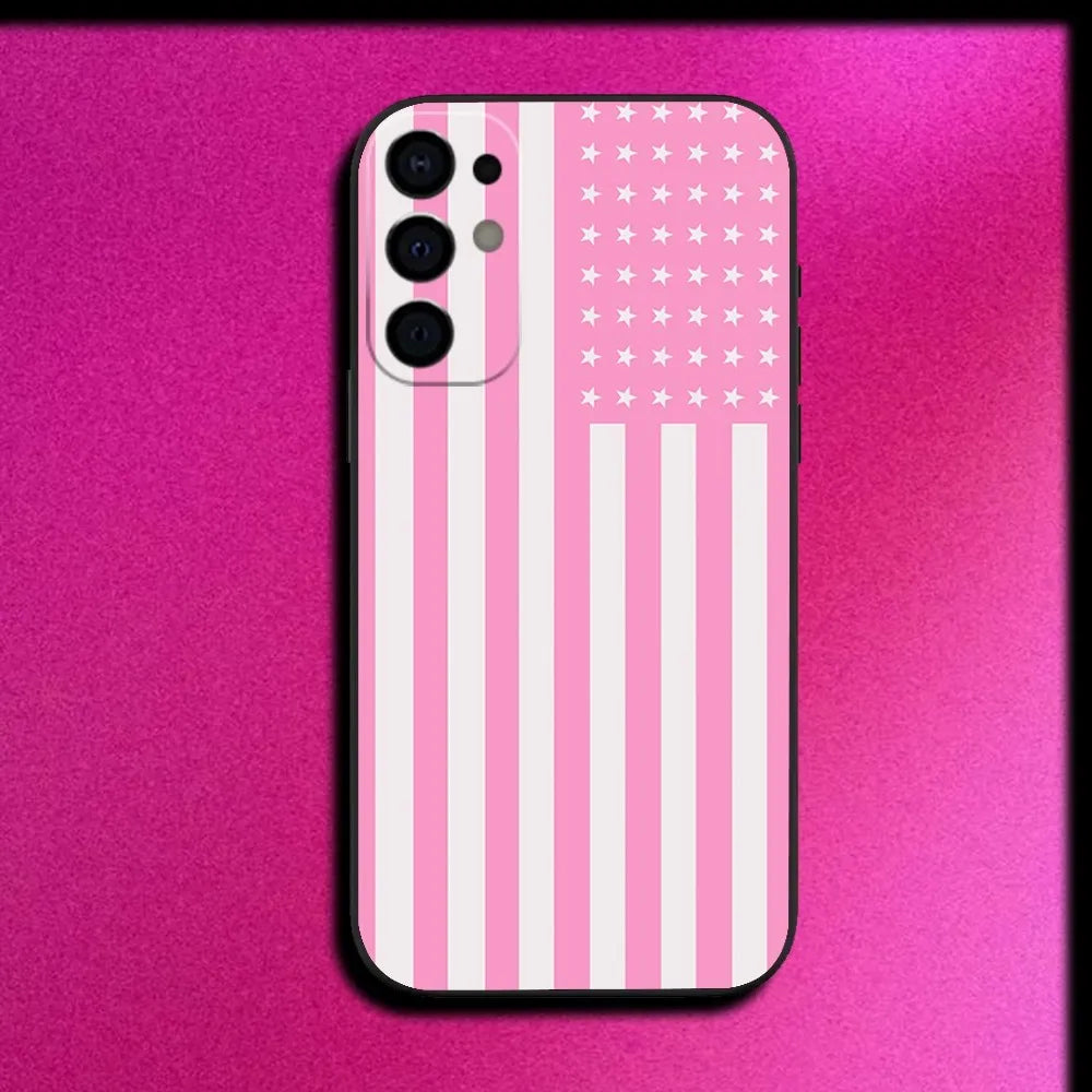 America USA Flag Phone Case For Samsung S25,S24,S21,S22,S23,S30,Ultra,S20,Plus,Fe,Lite,Note,10,9,5G Black Cover