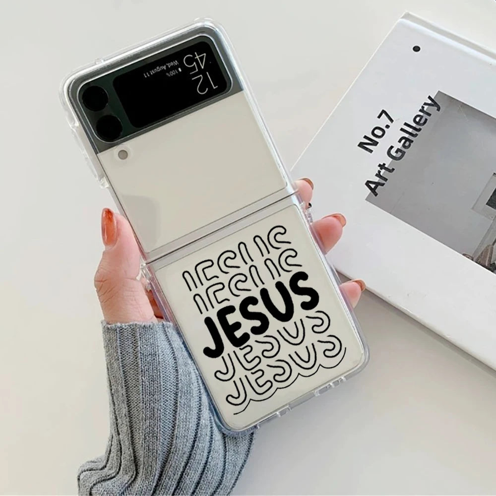 Faith Christian Religious Jesus Phone Case for Samsung Galaxy Z Flip 6 7 5 ZFlip 5 Hard Cover for Samsung ZFlip4 ZFlip3 Fundas