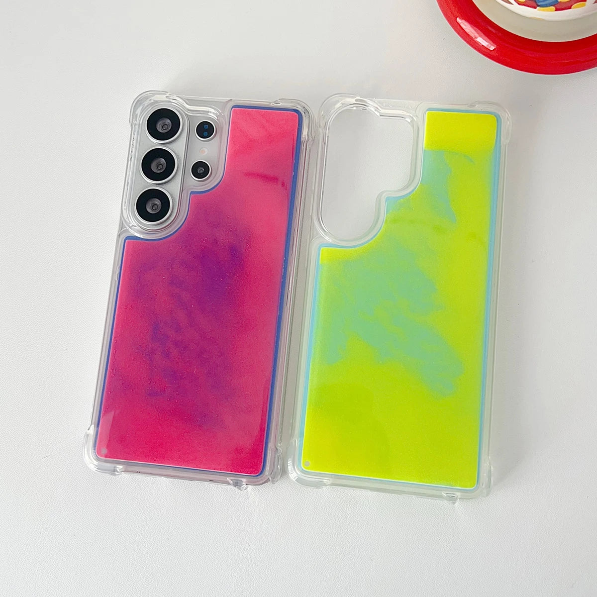 Luminous Quicksand Glowing Case for Samsung Galaxy S26 S25 S24 S23 S22 S21 Ultra Plus FE Cover Shockproof Air-bag Soft Shell