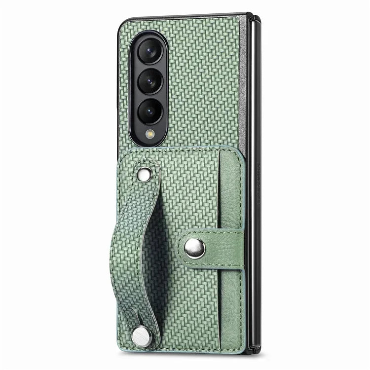 Luxury Case For Samsung Galaxy Z Fold 7 5G 2025 Leather Card Wristband Back Cover For Galaxy Z Fold 6 5 4 3 2 Fold7 Funda