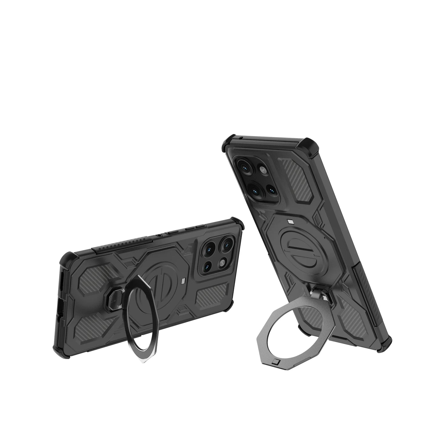 Magnetic Phone Case with Ring Stand Stand for Wireless Charging Motorola Moto Edge 50 Pro 60 Fusion 5G Hard Carbon Case