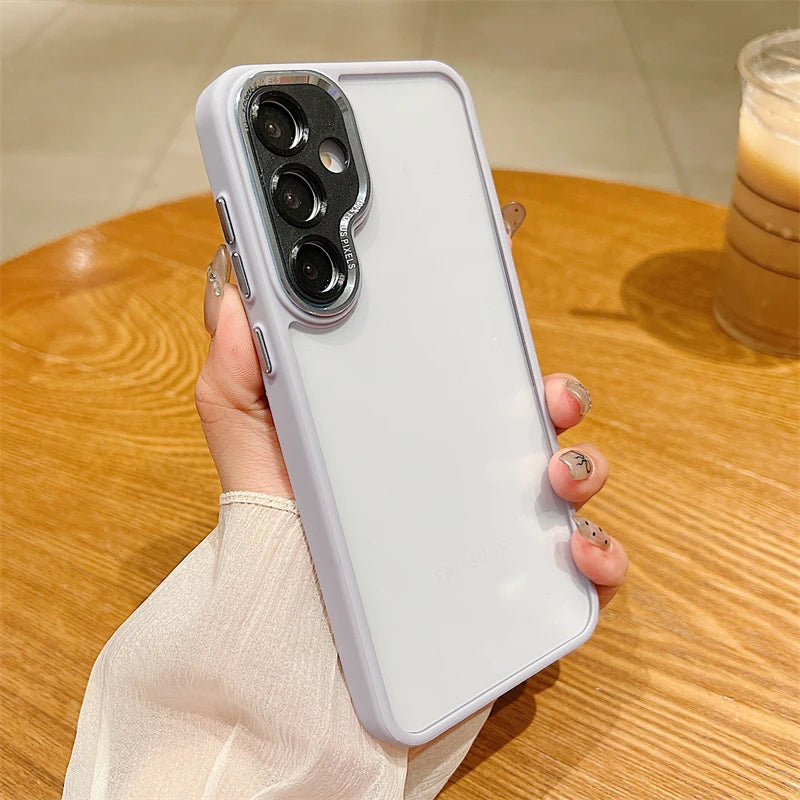 Transparent With Full Lens Protection Case For Samsung Galaxy S25 S24 S23 FE Plus Ultra A16 A06 A55 A54 A35 A25 A15 A14 A13 4G5G