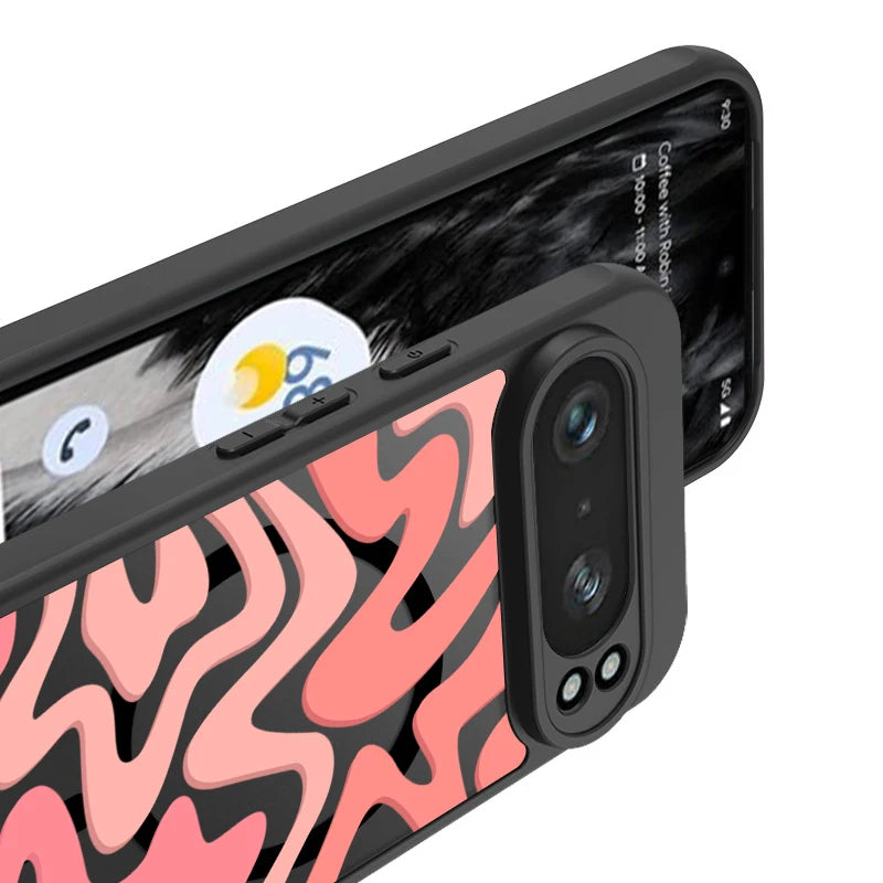 Matte Magnetic Case For Google Pixel 9 8 7 Pro 8A 7A Pixel 9 Pro XL For Magsafe Wireless Charging Curved Stripes Phone Cover