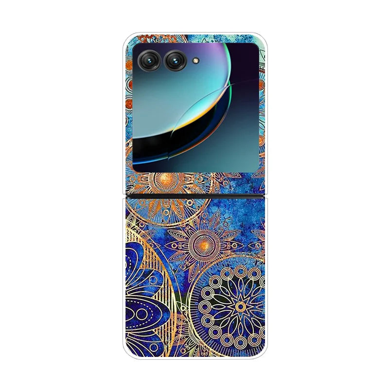 For Motorola Razr 40 Ultra Phone Case Flower Painted Clear Plastic PC Hard Back Cover For Moto Razr 40 Ultra Case 40Ultra 6.9"