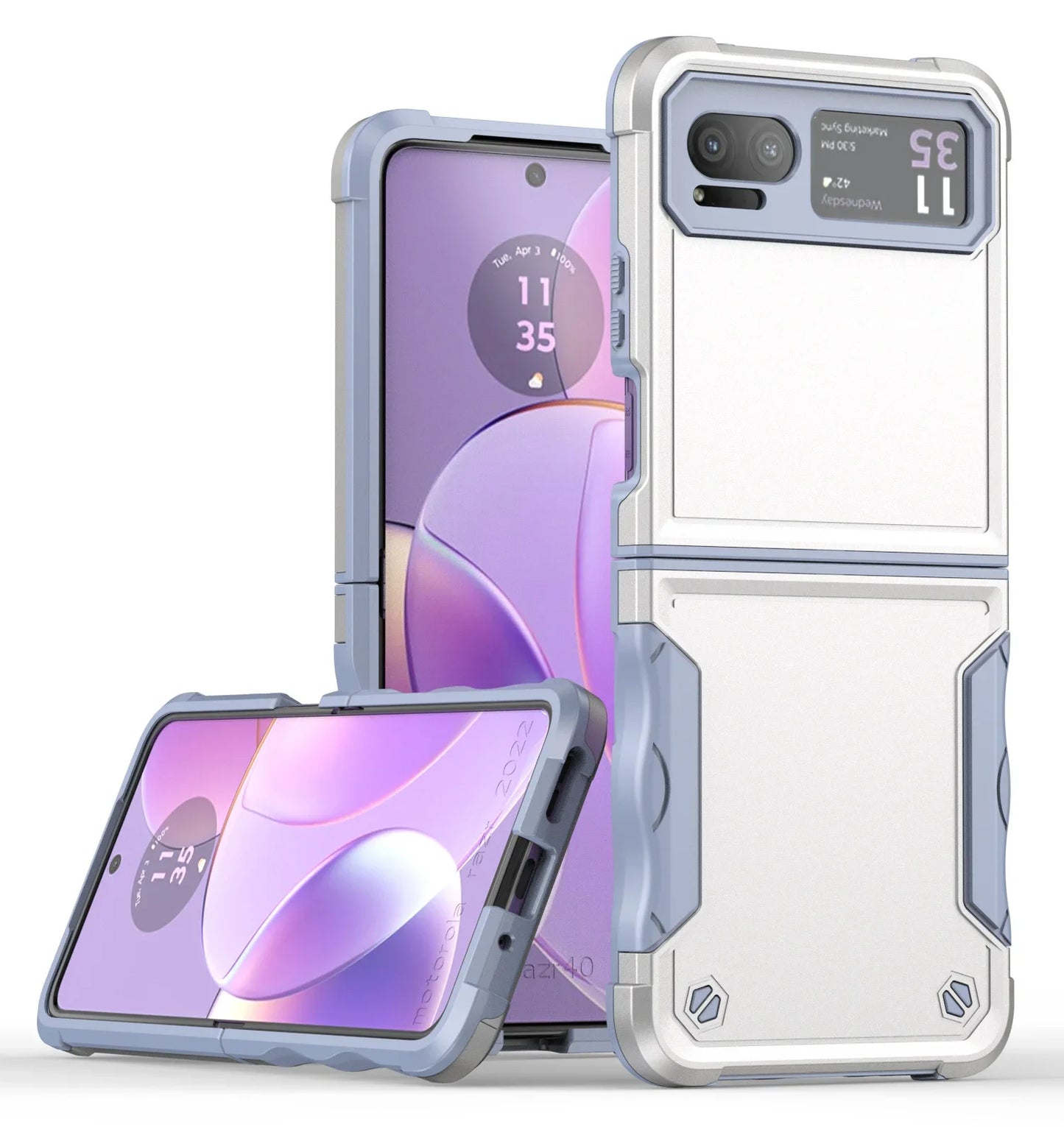 for Motorola Moto Razr 40 Case Luxury Soft Silicone Edges Hard Armor Shockproof Cute Folding Phone Cover MotorolaMotoRazr40