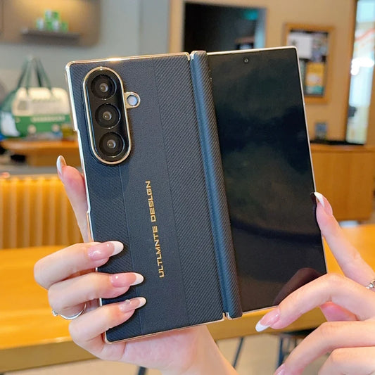 For Samsung Galaxy Z Fold 7 Case Luxury Plating Hard PU Fashion Protective Back Cover Case For samsung Z Fold 7 Phone Shell