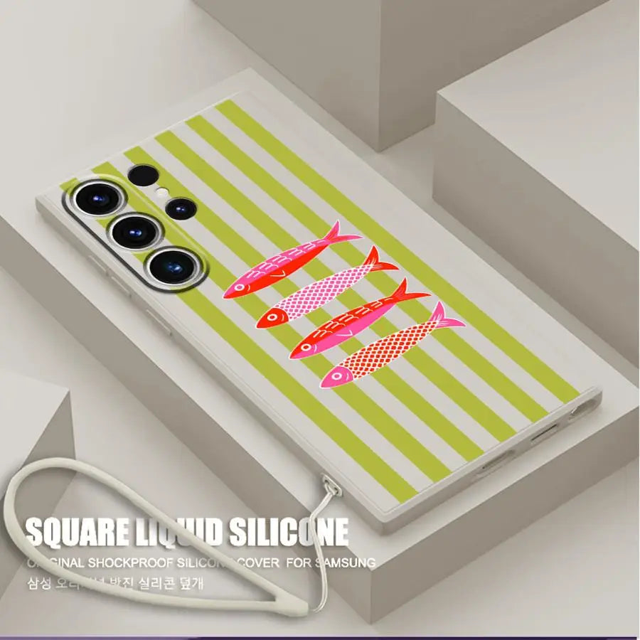 Case for Samsung Galaxy S26 Ultra S25 Plus S23 S20 FE S21 Note 20 10 S22 S24 Phone Cover Color Fish Funny Fashion