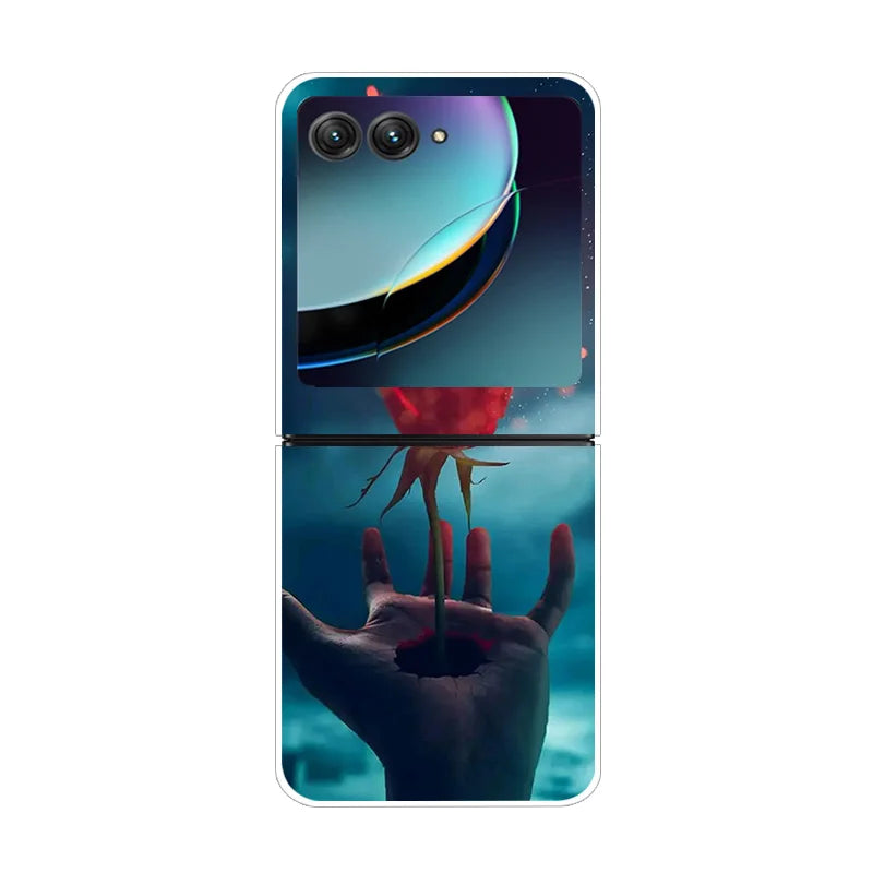 For Moto Razr40 Ultra 5G Case Plastic Wolf Lion Marble PC Hard Back Covers for Motorola Razr 40 Ultra Razr+ Razr4 2023 Capa