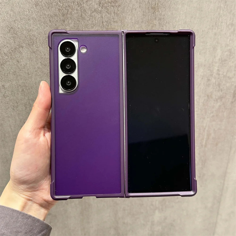 Translucent Matte Phone Case For Samsung Galaxy Z Fold 6 5 4 Fold6 Fold5 Fold4 5G Shockproof Protective Back Cover