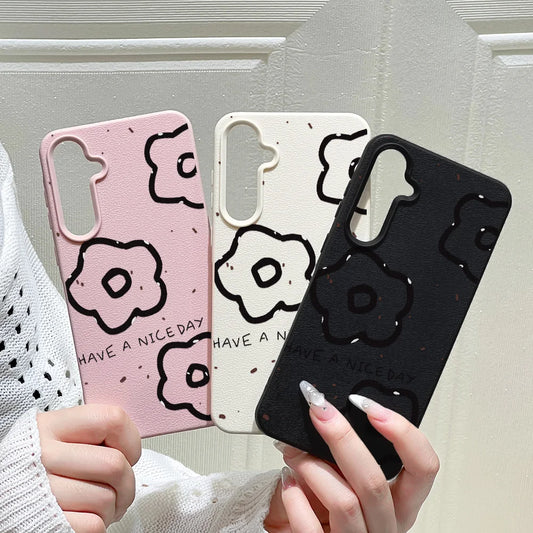 Flower Lichee Pattern Phone Case For Samsung Galaxy A56 5G A16 A17 A55 A36 A53 A35 A06 A07 A26 A34 S25 Ultra S24 FE S23 Cover