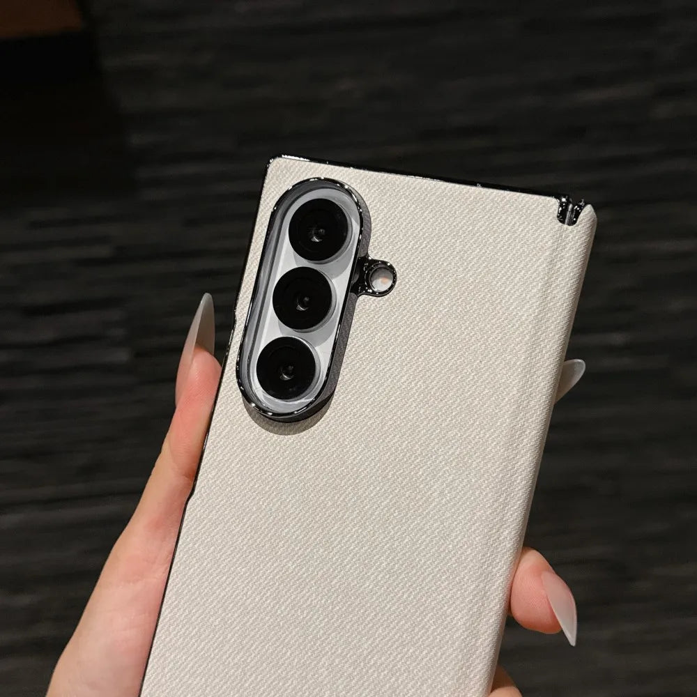 For Samsung Galaxy Z Fold 7 Case Luxury PU Leather Skin Magnetic Wireless Charging Protect Back Cover Case For Z Fold 7 6 Shell