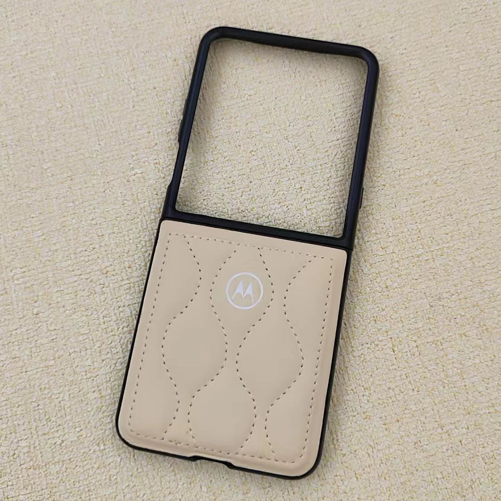 For Motorola Razr 60 50 Ultra 5G Case Luxury Water Ripple Down Jacket Flip Phone Shell Razr50 razr60 Shockproof Protection Cover