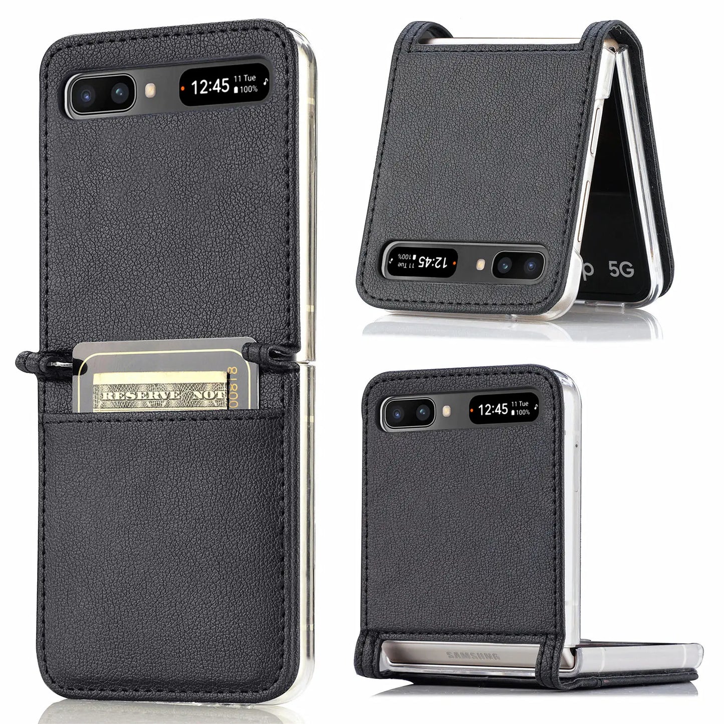 for Samsung Z Flip 7 2 6 5 4 3 flip7 Flip6 Flip5 Flip4 Leather Case for Samsung Galaxy Z Flip2 5G Flip 1 2 Card Slot Accessories