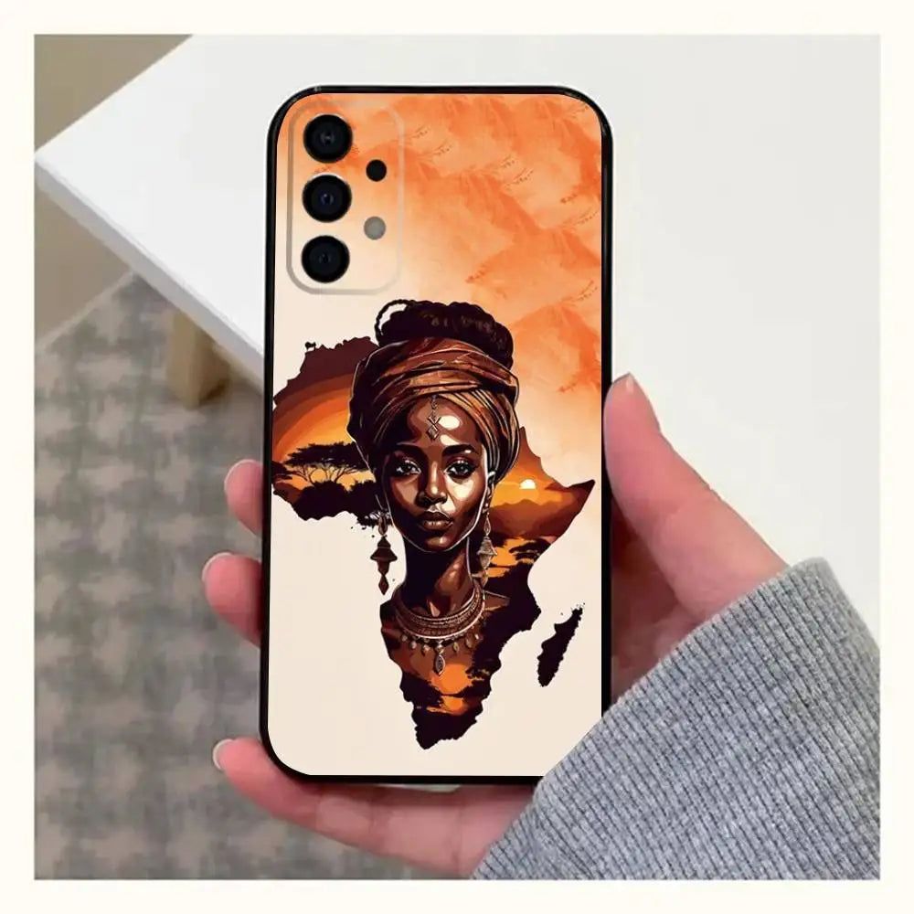 Africa Map Geogra Phone Case For Samsung Galaxy A20,A21s,A22,A31,A32,A52,A53,A72,73,A80,A91 Soft Black Cover