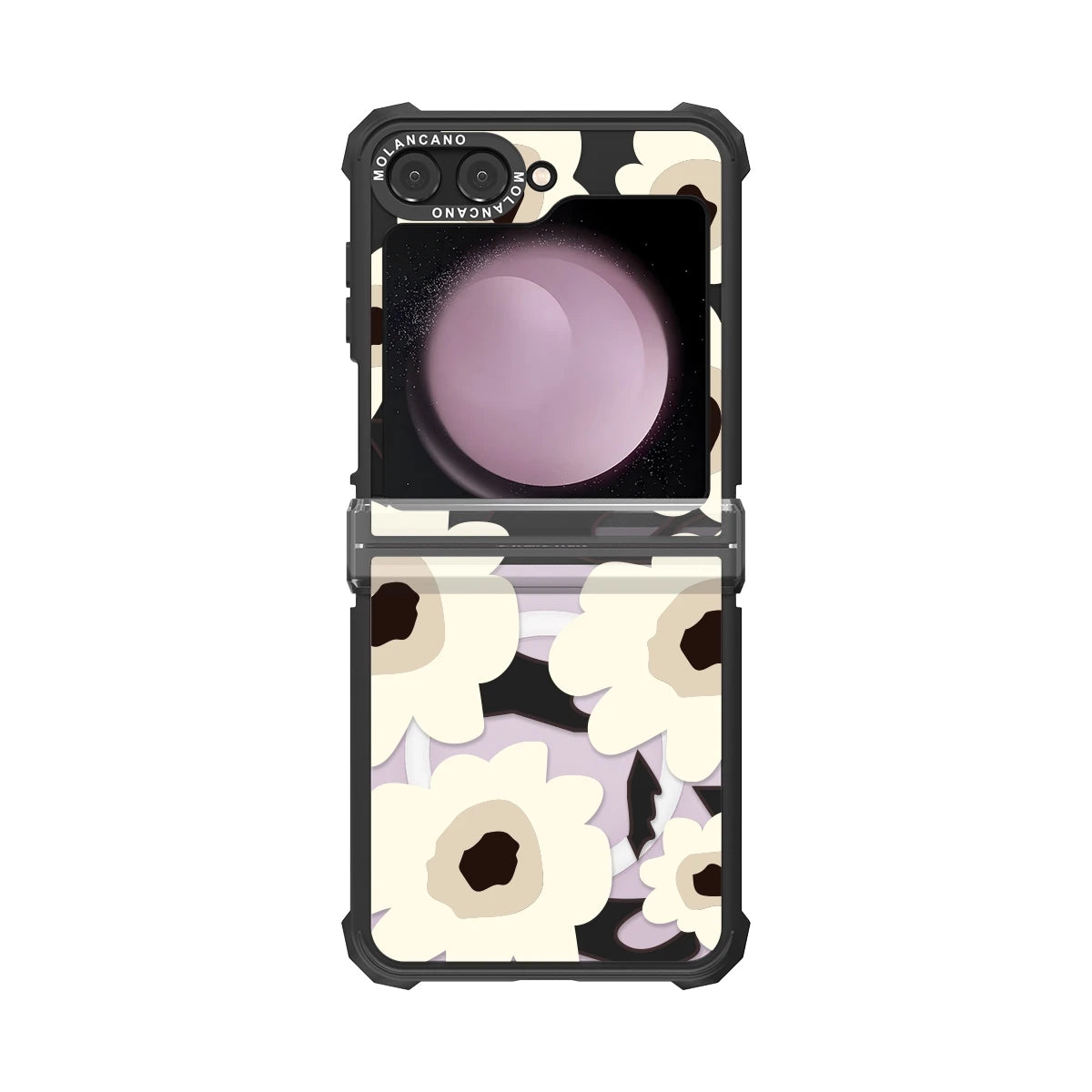 Molancano case for Samsung Galaxy Z Flip 6 5 4  with Floral Pattern Design Flexible Bumper Shockproof Protective Cover for Girl