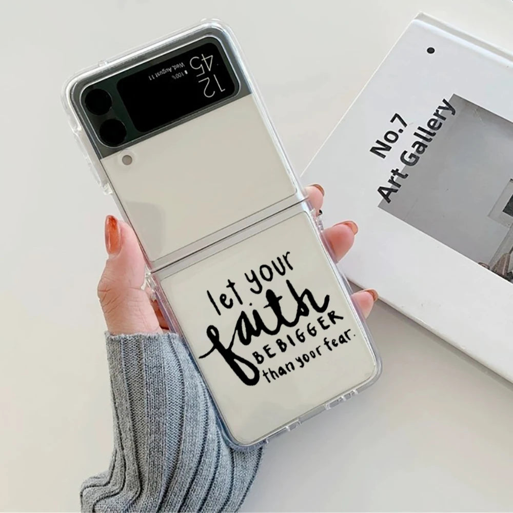 Faith Christian Religious Jesus Phone Case for Samsung Galaxy Z Flip 6 7 5 ZFlip 5 Hard Cover for Samsung ZFlip4 ZFlip3 Fundas