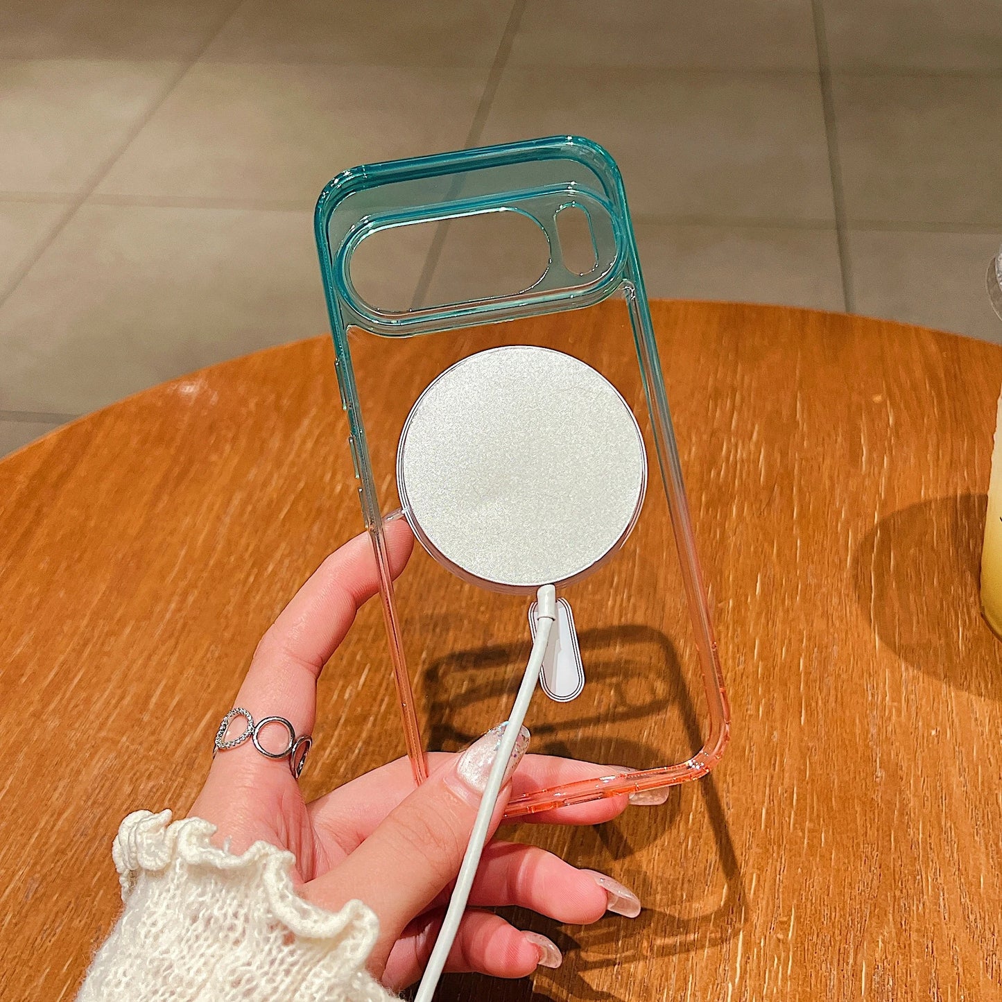 Pixel 10Pro Double Color Gradient for Magsafe Magnetic Case For Google Pixel 10 Pro Transparent Ultra Thin Wireless Charge Cover