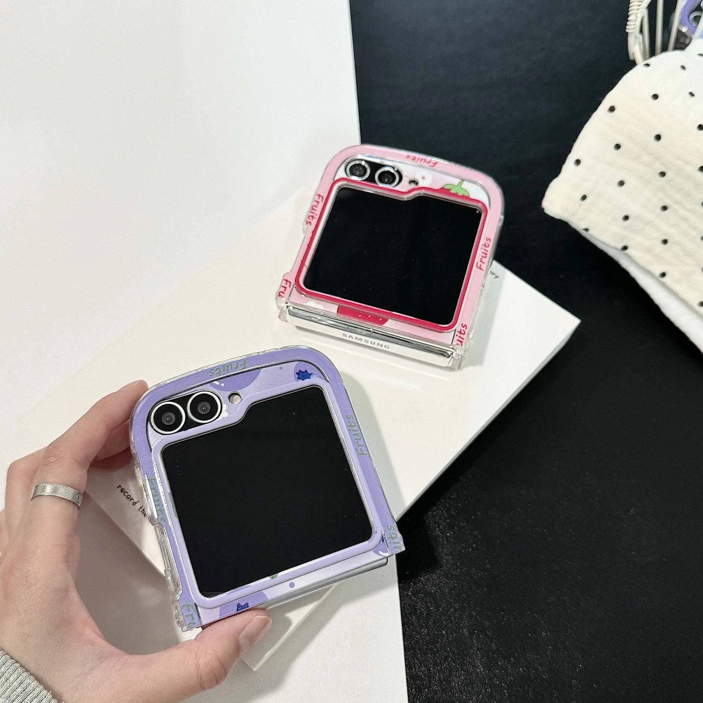 Blueberries Strawberries for Samsung Galaxy Z Flip 7 6 5 4 Protective Back Cover for ZFlip5 ZFlip6 ZFlip7 Case Shell