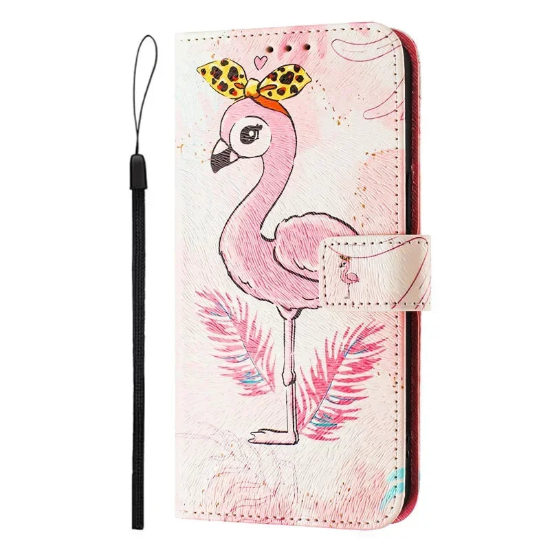 5G Leather Phone Case For Motorola MOTO G 5G 2025 MotoG Stylus 2024 2023 2022 2021 Flip Cover Wallet Magnetic Painted Cases Bear