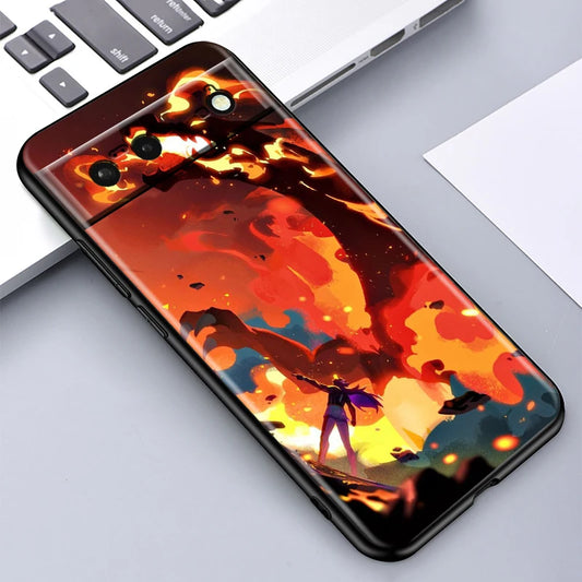 Cartoon P-Pokemon P-Pikachus For Google Pixel 9 8 7A 7 6A 6 5A 5 4 4A XL 5G Black Silicon Shockproof Shell Funda Phone Case