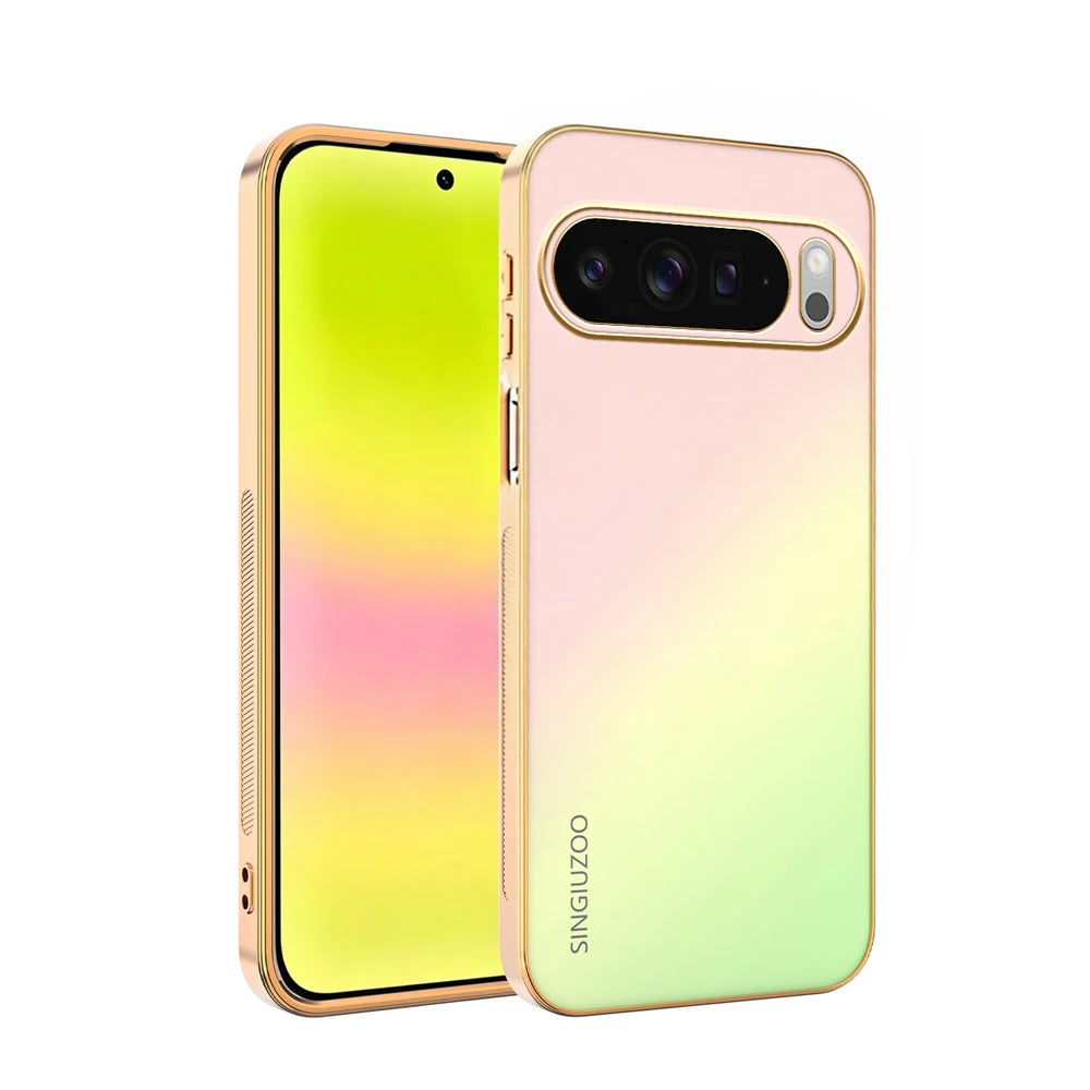 Plating AG Matte Gradient Color Case for Google Pixel 11 10 9 Pro XL 8 7 6 8A 7A 6A  Shockproof Full Camera Protect Back Cover