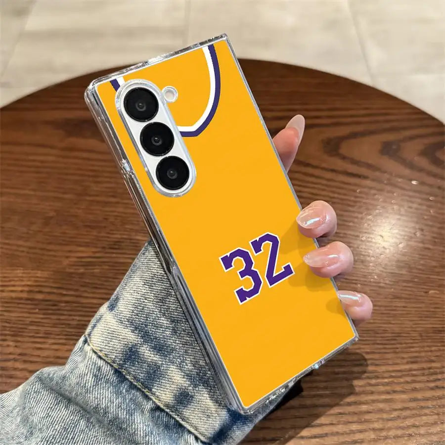 Transparent Soft Phone Cover Case for Samsung Galaxy ZFold6 Z Fold 7 6 5 4 3 ZFold3 ZFold5 ZFold7 ZFold4 Basketball Player