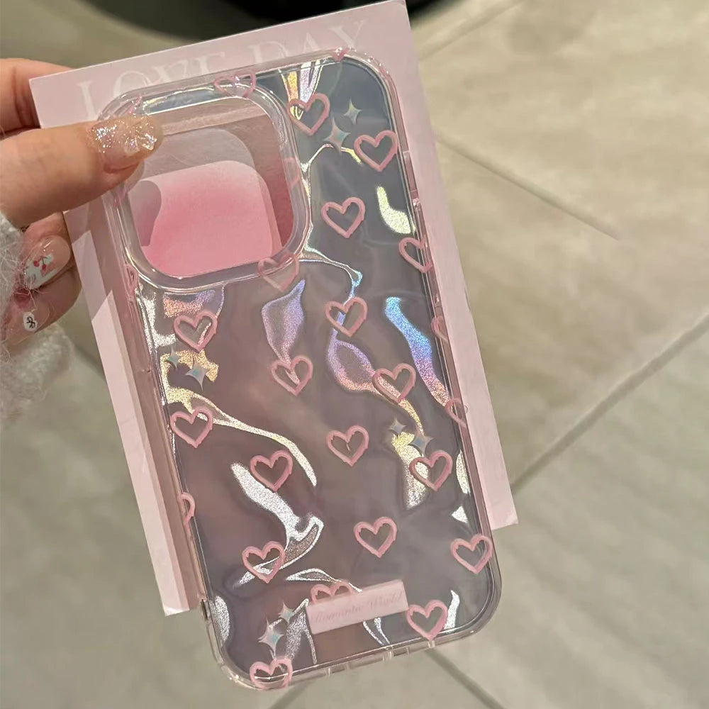 Pink Heart Love Women Girls Pattern Phone Case For Samsung Galaxy S24 S22 S23 S25 Edge S21 Plus S20 FE Ultra Shell Back Cover