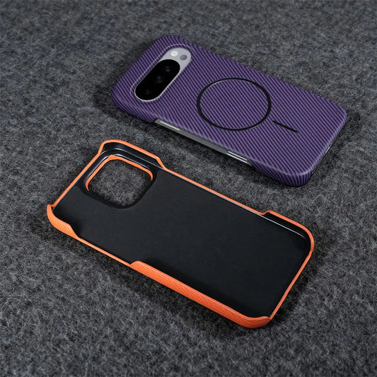 Carbon Fiber Magnetic For Magsafe Case For Google Pixel 10 9 Pro XL 10ProXL 9ProXL 9A Wireless Charger PC Frameless Phone Cover