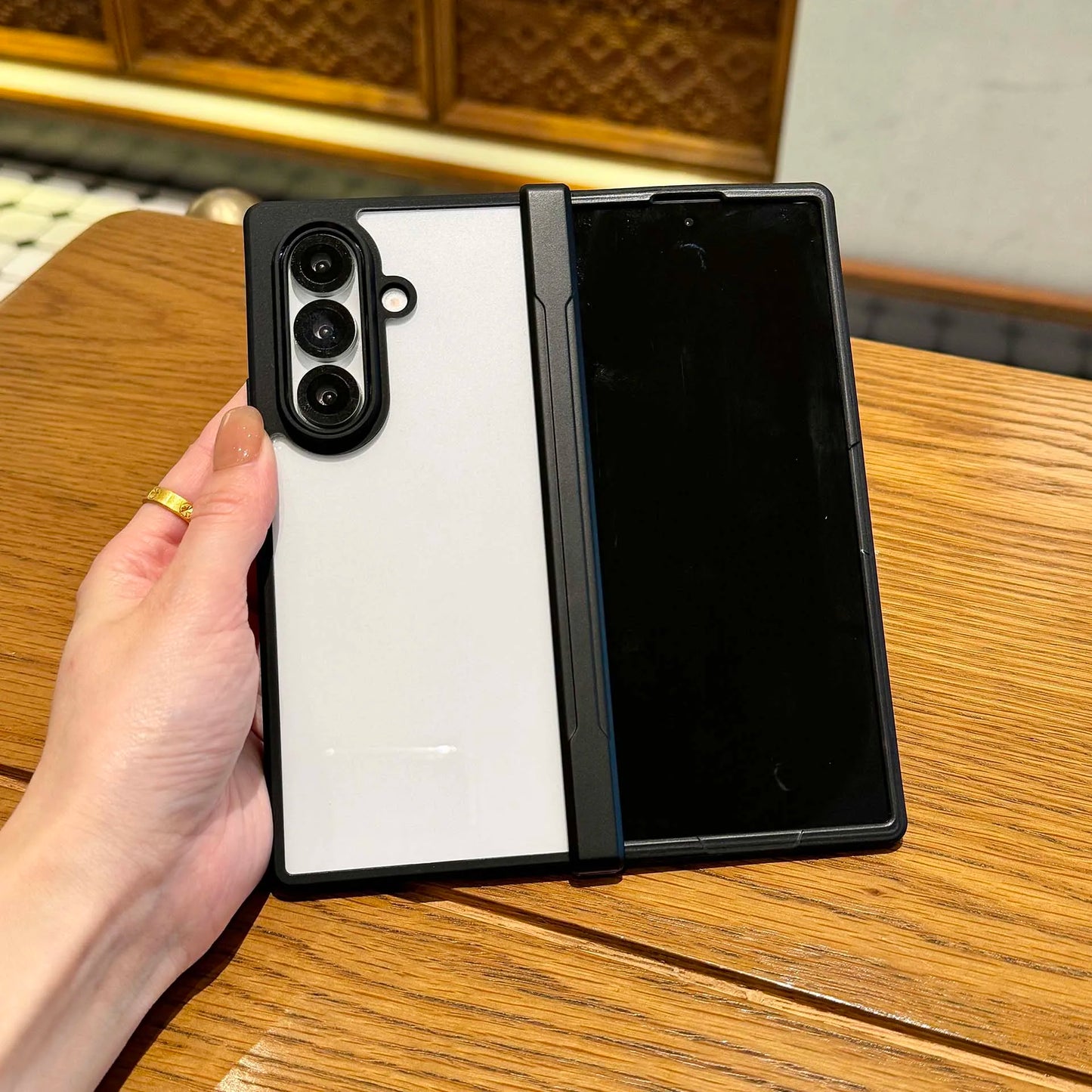 For Samsung Galaxy Z Fold 7 Case Matte Skin Friendly Transparent Hinge Folding Shockproof Protective PC Cover Accessories Funda