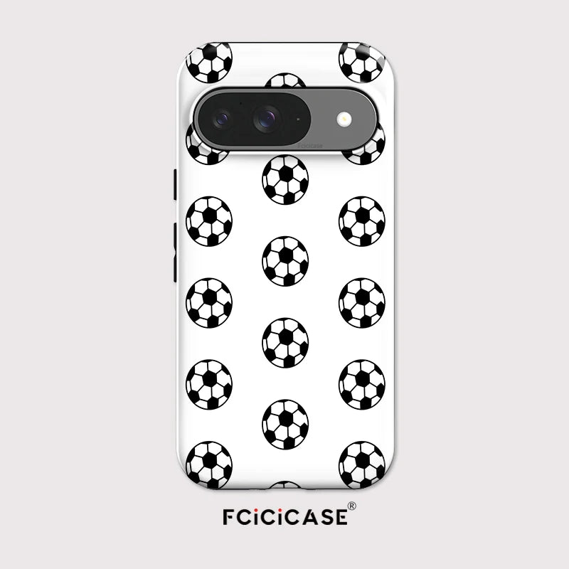 Fcicicase Anti-Drop Phone Case For Google Pixel 10 9 8 Pro 10A 10 9 Pro XL 7A 8A Football Pattern Matte Acrylic Back Cover